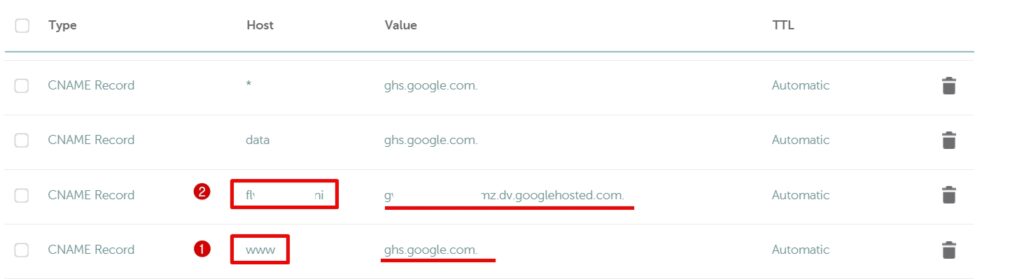Blogger CNAME RECORD SETTINGS